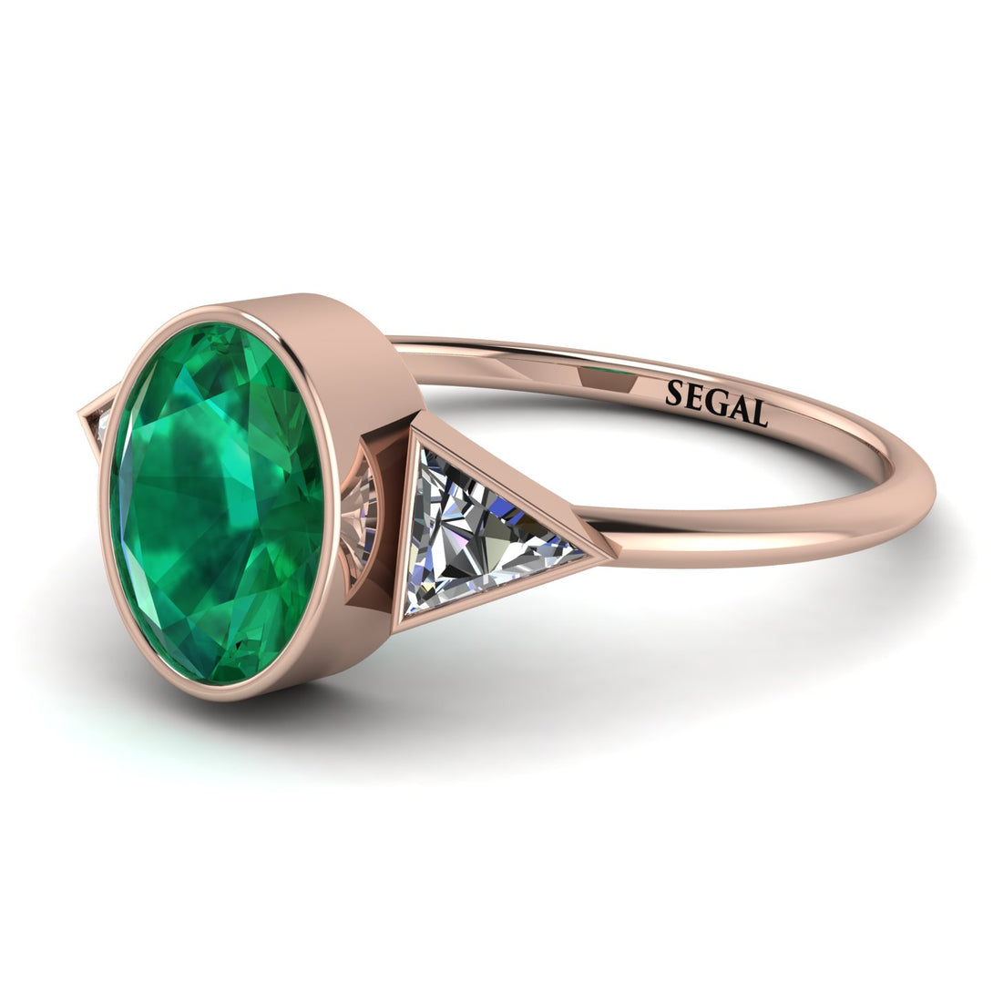 Geometrical Bezel Emerald Ring - Trinity No. 17