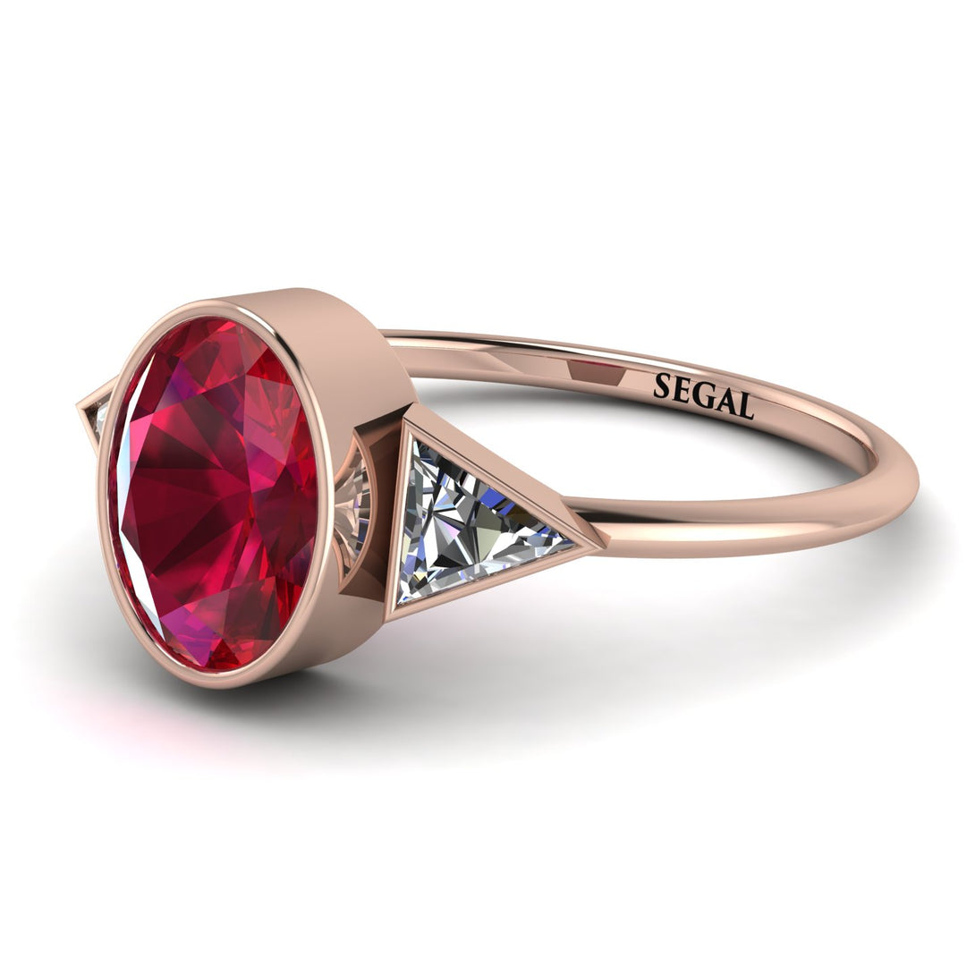 Geometrical Bezel Ruby Ring - Trinity No. 47