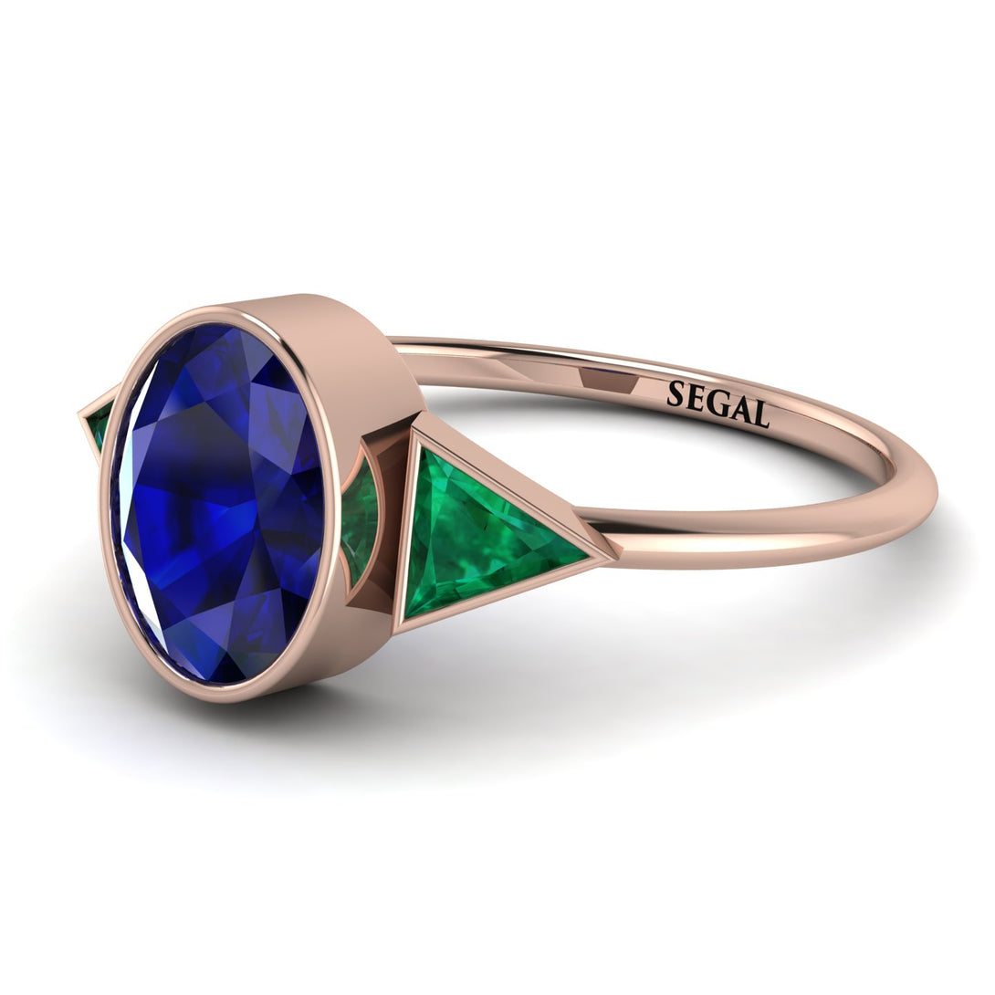 Geometrical Bezel Sapphire Ring - Trinity No. 65