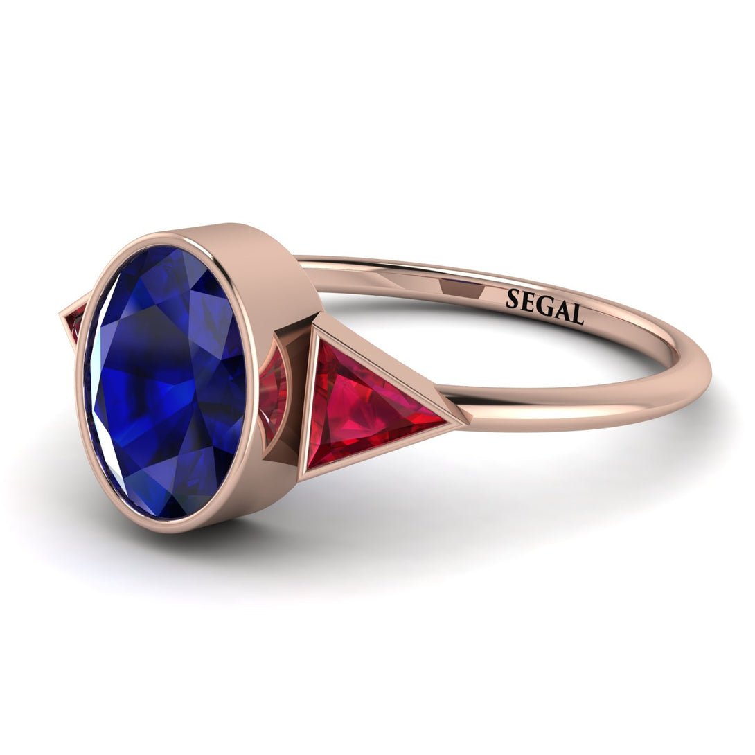 Geometrical Bezel Sapphire Ring - Trinity No. 71