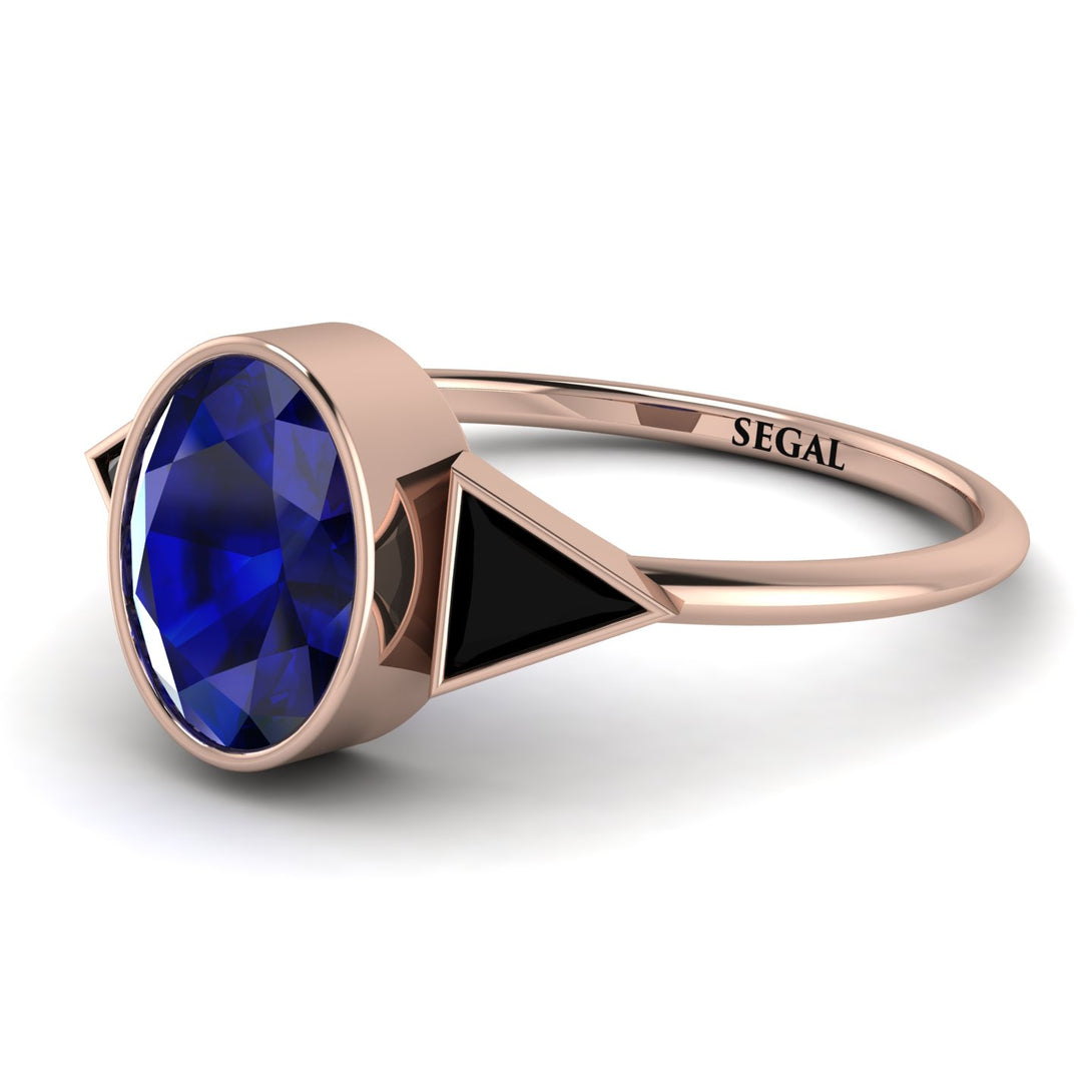 Geometrical Bezel Sapphire Ring - Trinity No. 68