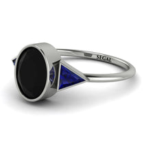 Geometrical Bezel Black Diamond Ring - Trinity No. 45 image 1