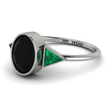 Geometrical Bezel Black Diamond Ring - Trinity No. 36 image 1