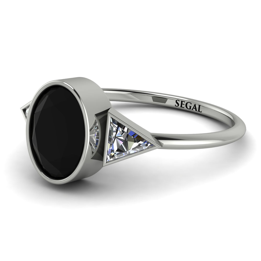 Geometrical Bezel Black Diamond Ring - Trinity No. 33