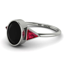 Geometrical Bezel Black Diamond Ring - Trinity No. 42 image 1