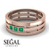Geometrical Emerald Wedding Ring - David No. 5