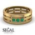 Geometrical Emerald Wedding Ring - David No. 4