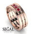Geometrical Ruby Wedding Ring - David No. 11