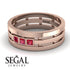 Geometrical Ruby Wedding Ring - David No. 11