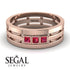 Geometrical Ruby Wedding Ring - David No. 11