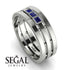 Geometrical Sapphire Wedding Ring - David No. 15