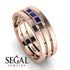 Geometrical Sapphire Wedding Ring - David No. 14