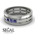 Geometrical Sapphire Wedding Ring - David No. 15