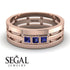 Geometrical Sapphire Wedding Ring - David No. 14