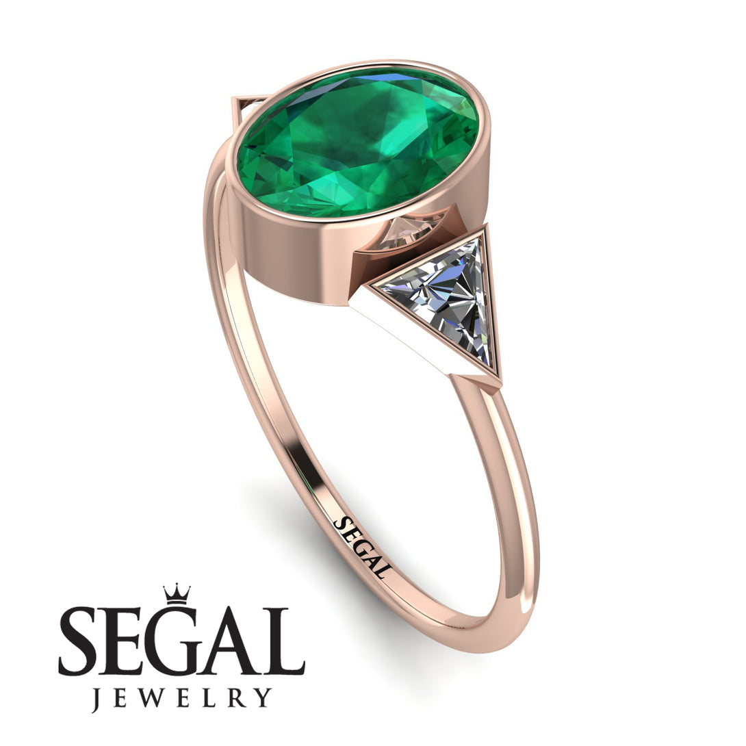 Geometrical Bezel Emerald Ring - Trinity No. 17