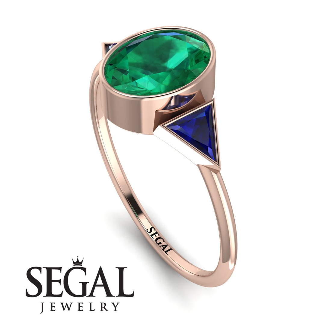Geometrical Bezel Emerald Ring - Trinity No. 29