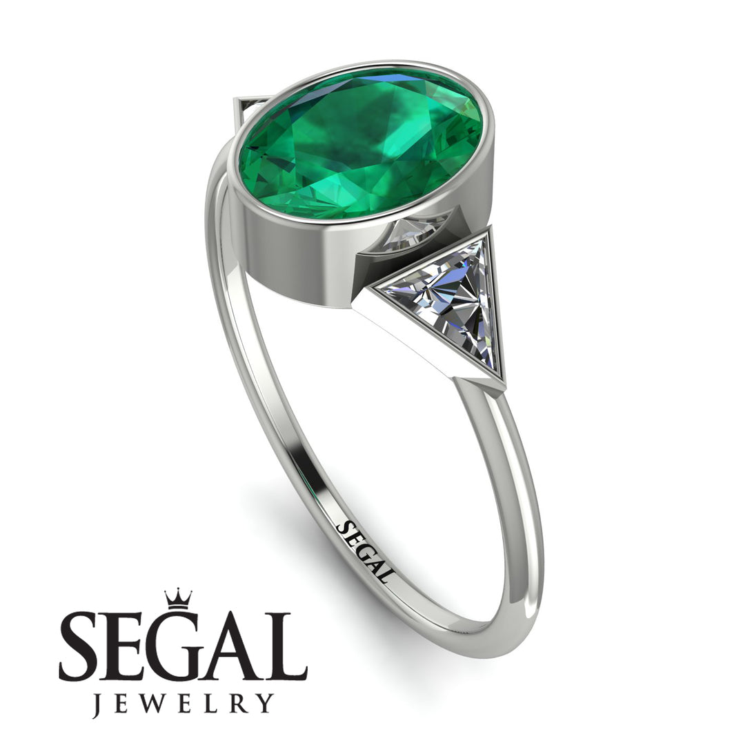 Geometrical Bezel Emerald Ring - Trinity No. 18