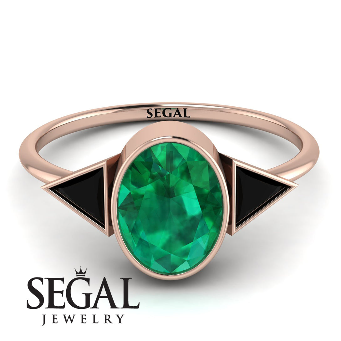 Geometrical Bezel Emerald Ring - Trinity No. 23