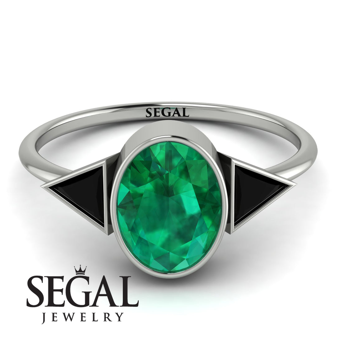 Geometrical Bezel Emerald Ring - Trinity No. 24