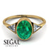 Geometrical Bezel Emerald Ring - Trinity No. 16