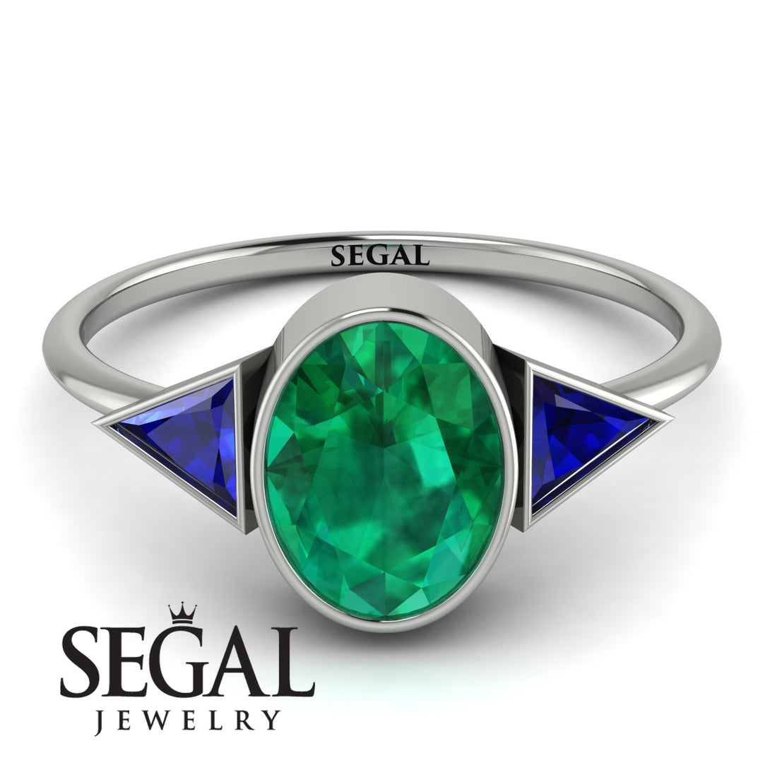 Geometrical Bezel Emerald Ring - Trinity No. 30