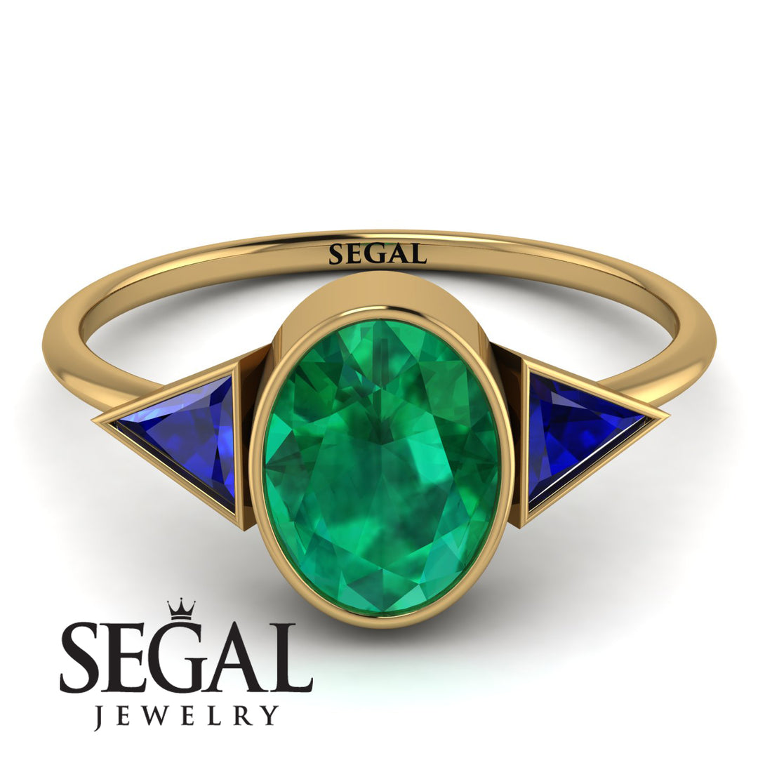 Geometrical Bezel Emerald Ring - Trinity No. 28