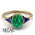 Geometrical Bezel Emerald Ring - Trinity No. 28