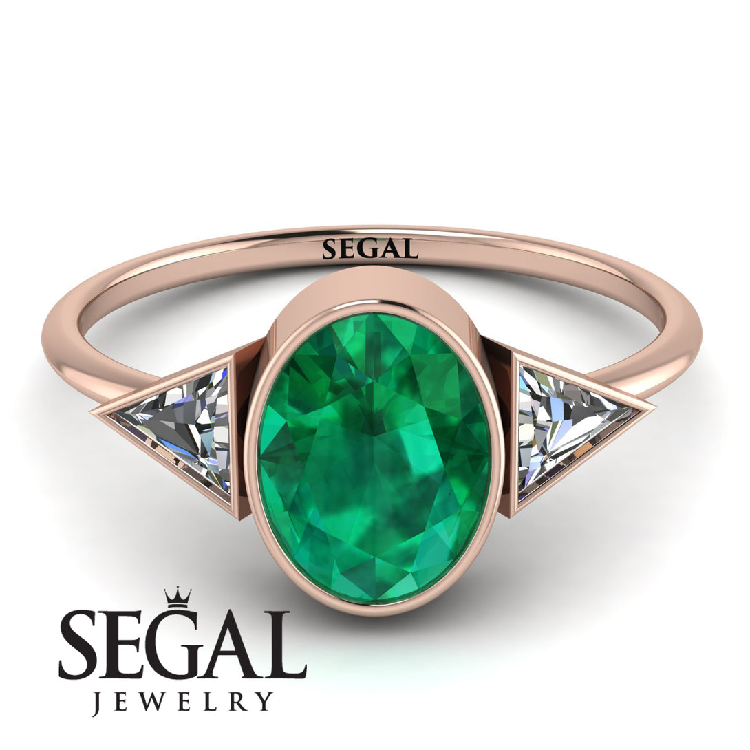Geometrical Bezel Emerald Ring - Trinity No. 17