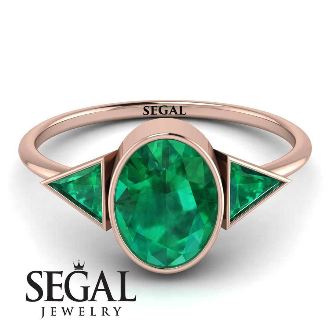 Geometrical Bezel Emerald Ring - Trinity No. 20