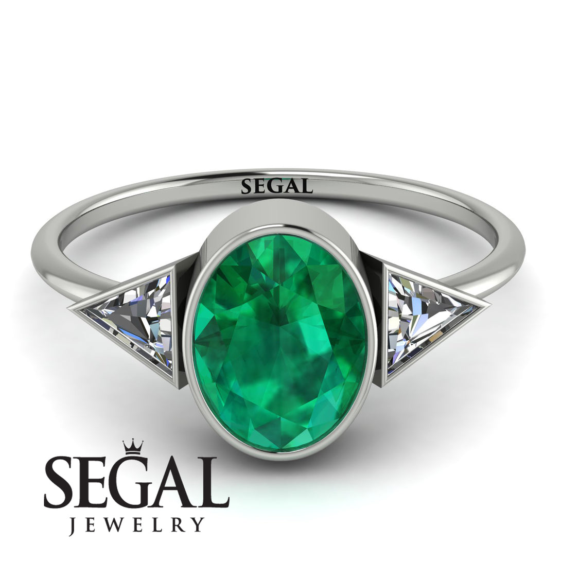 Geometrical Bezel Emerald Ring - Trinity No. 18