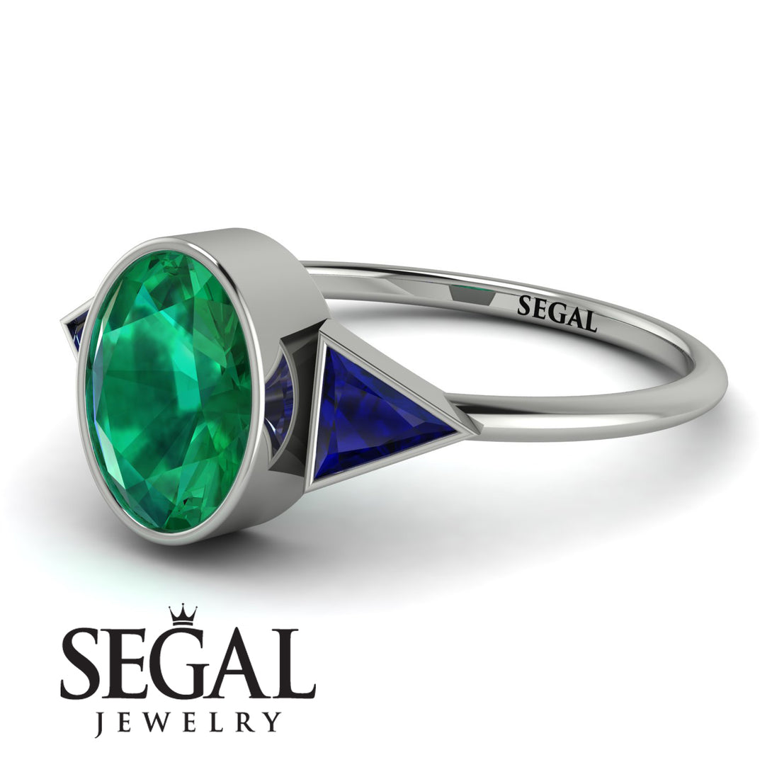 Geometrical Bezel Emerald Ring - Trinity No. 30