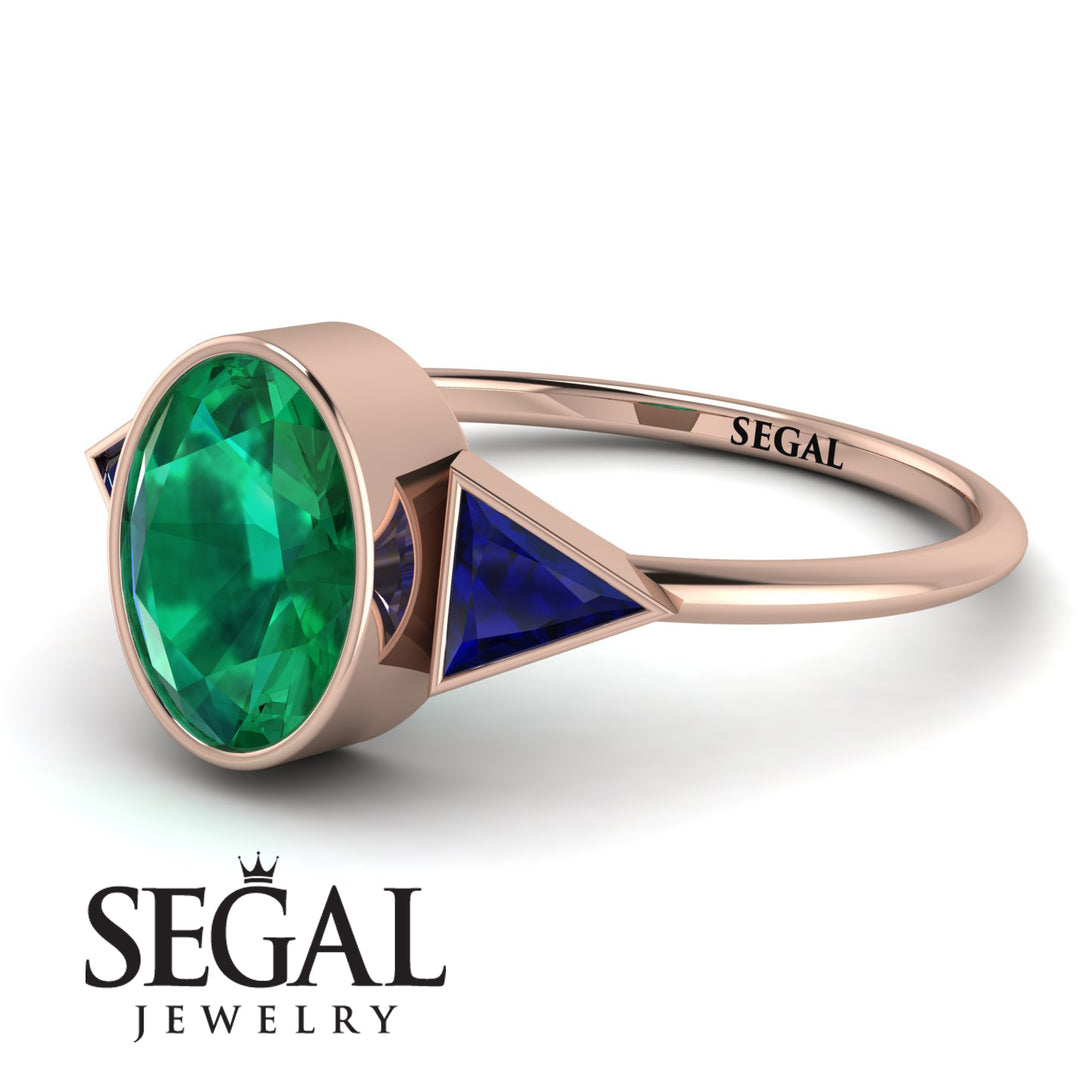 Geometrical Bezel Emerald Ring - Trinity No. 29