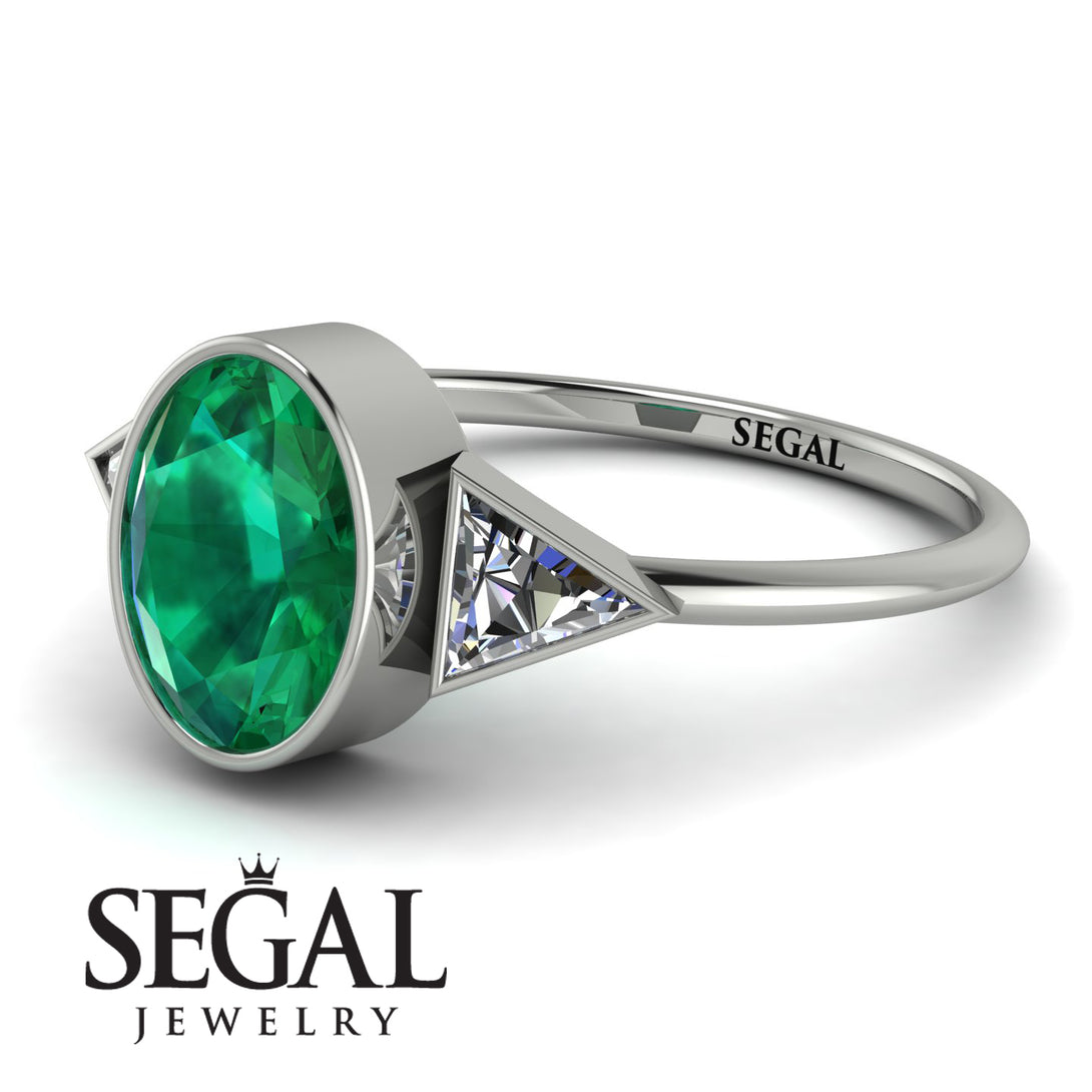 Geometrical Bezel Emerald Ring - Trinity No. 18