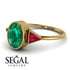 Geometrical Bezel Emerald Ring - Trinity No. 25