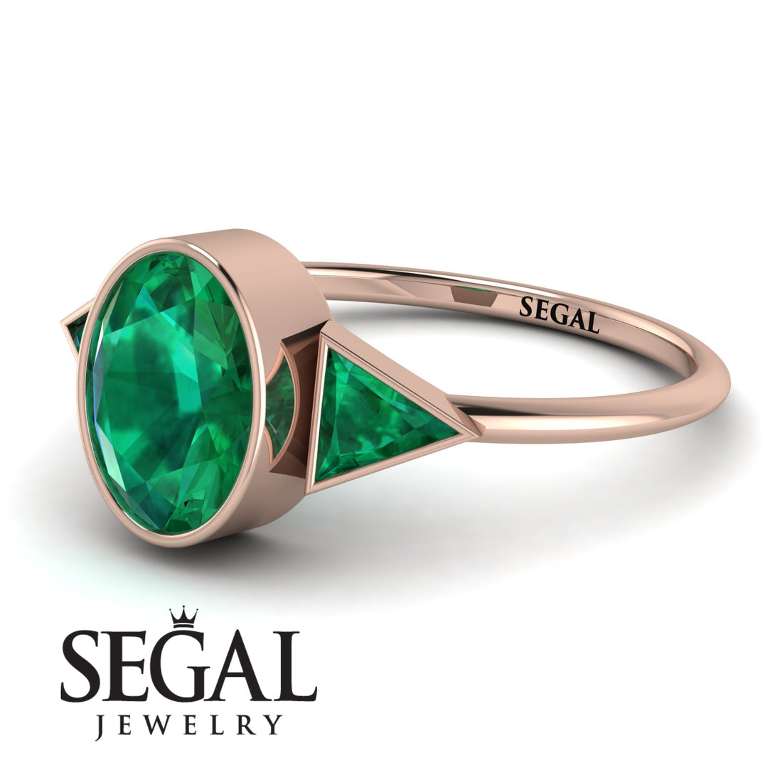 Geometrical Bezel Emerald Ring - Trinity No. 20