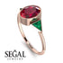 Alifya Custom Geometrical Bezel Ruby Ring - Trinity No. 500
