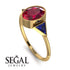 Geometrical Bezel Ruby Ring - Trinity No. 58