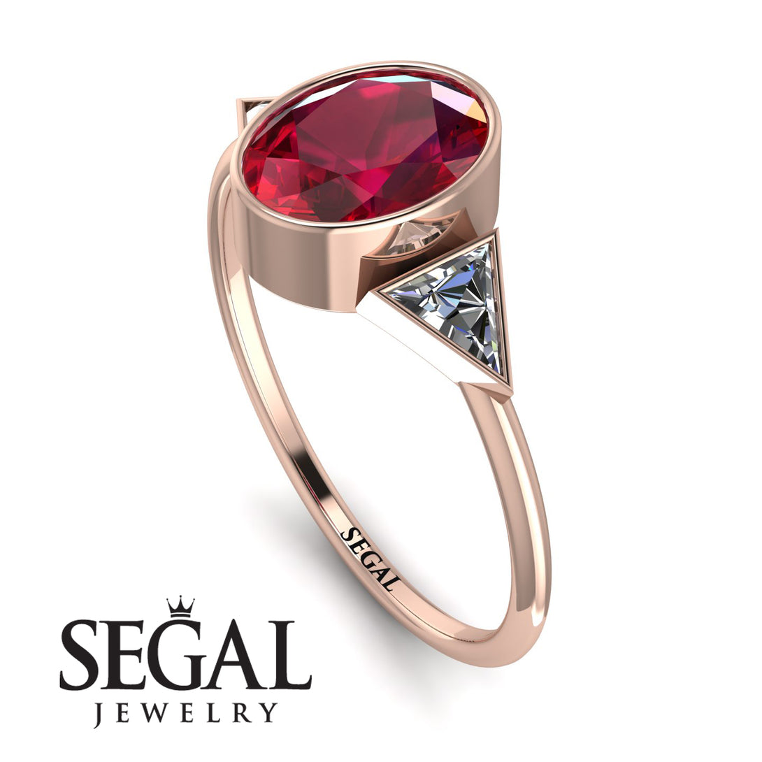 Geometrical Bezel Ruby Ring - Trinity No. 47