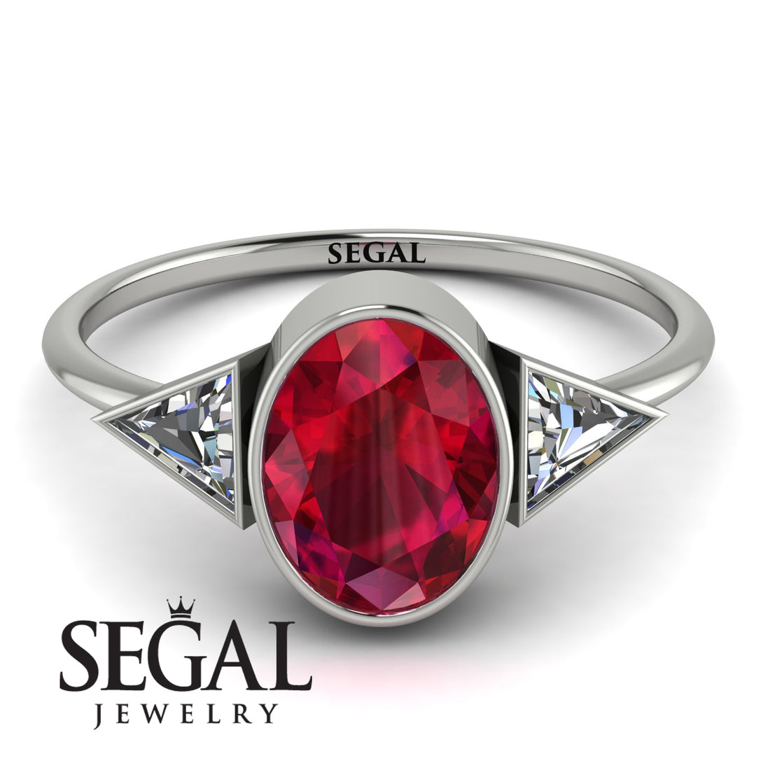 Geometrical Bezel Ruby Ring - Trinity No. 48