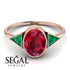 Geometrical Bezel Ruby Ring - Trinity No. 50
