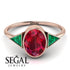 Alifya Custom Geometrical Bezel Ruby Ring - Trinity No. 500