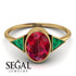 Geometrical Bezel Ruby Ring - Trinity No. 49