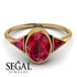 Geometrical Bezel Ruby Ring - Trinity No. 55