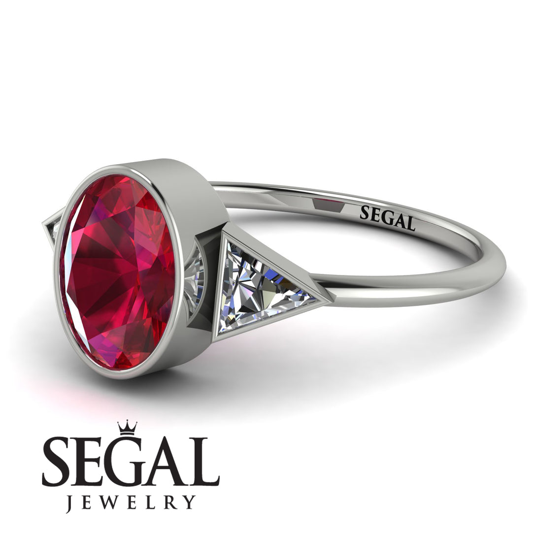 Geometrical Bezel Ruby Ring - Trinity No. 48