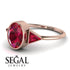Geometrical Bezel Ruby Ring - Trinity No. 56