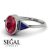 Geometrical Bezel Ruby Ring - Trinity No. 60