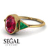 Geometrical Bezel Ruby Ring - Trinity No. 49
