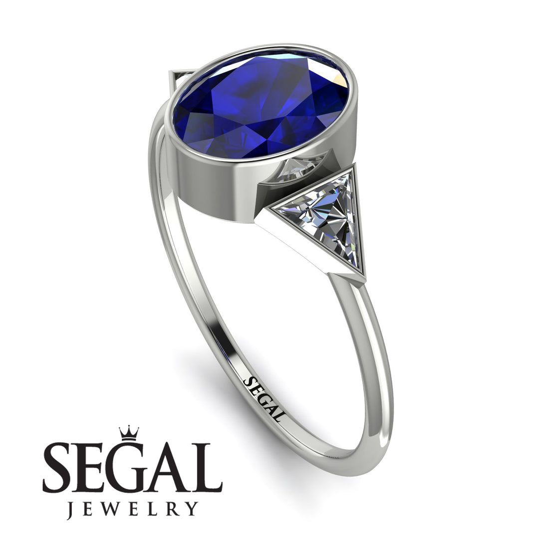 Geometrical Bezel Sapphire Ring - Trinity No. 63