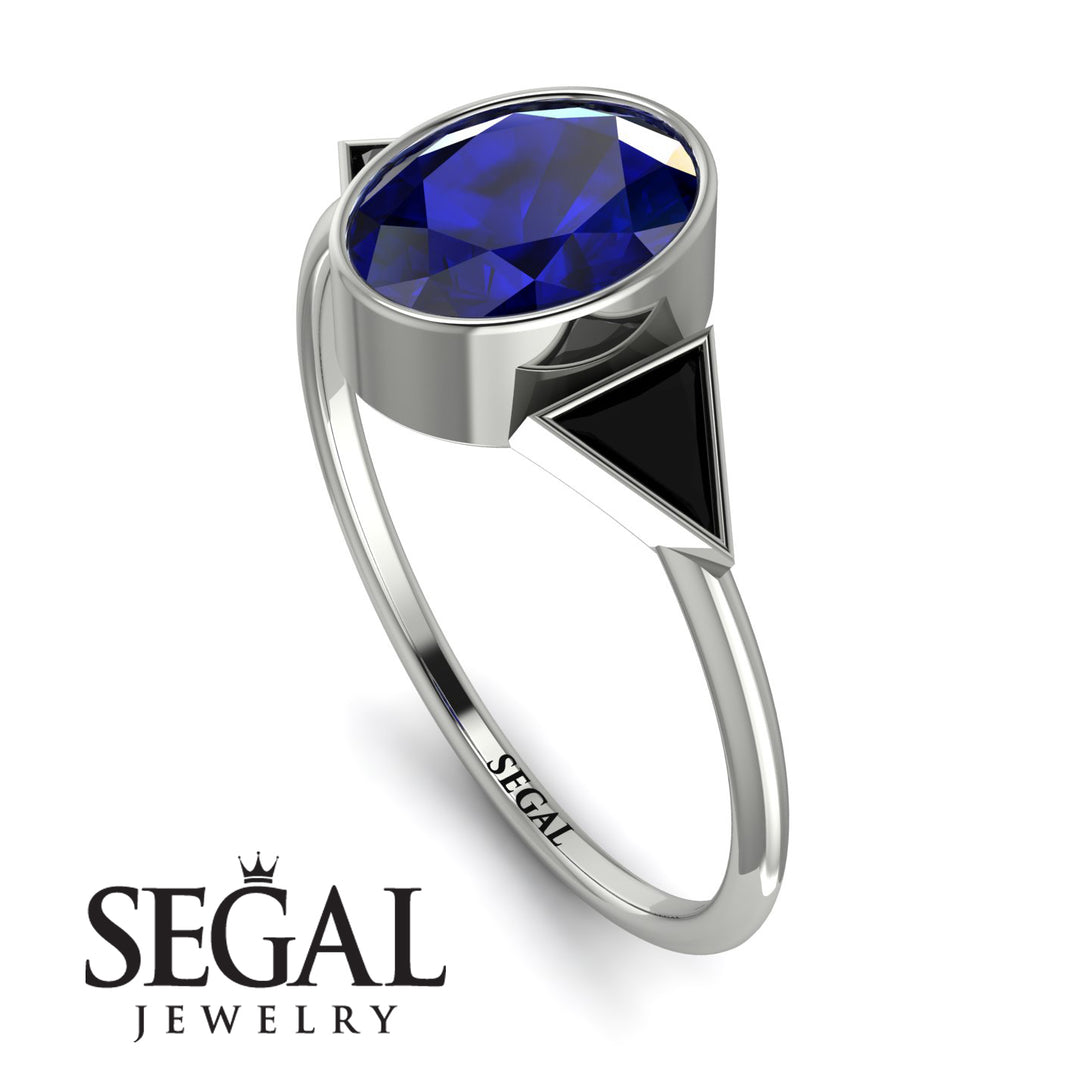 Geometrical Bezel Sapphire Ring - Trinity No. 69