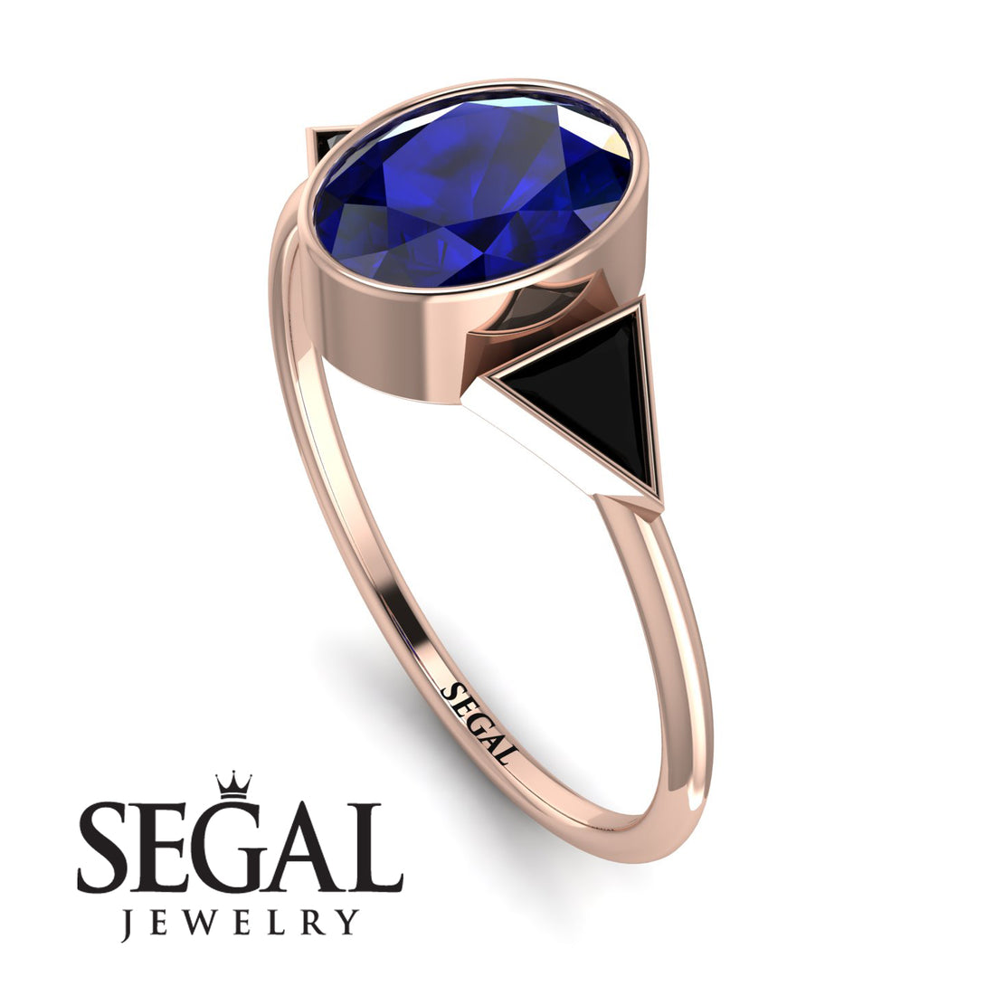 Geometrical Bezel Sapphire Ring - Trinity No. 68